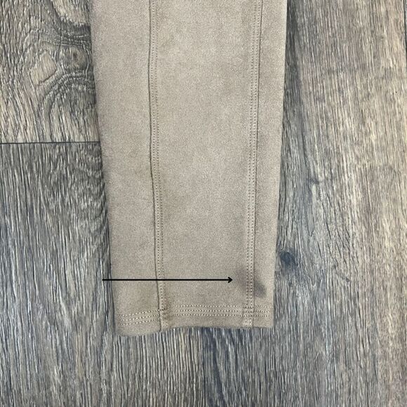 Spanx Women's Size L Camel High Waist Faux Suede Pull On Leggings Stretchy - Picture 16 of 17